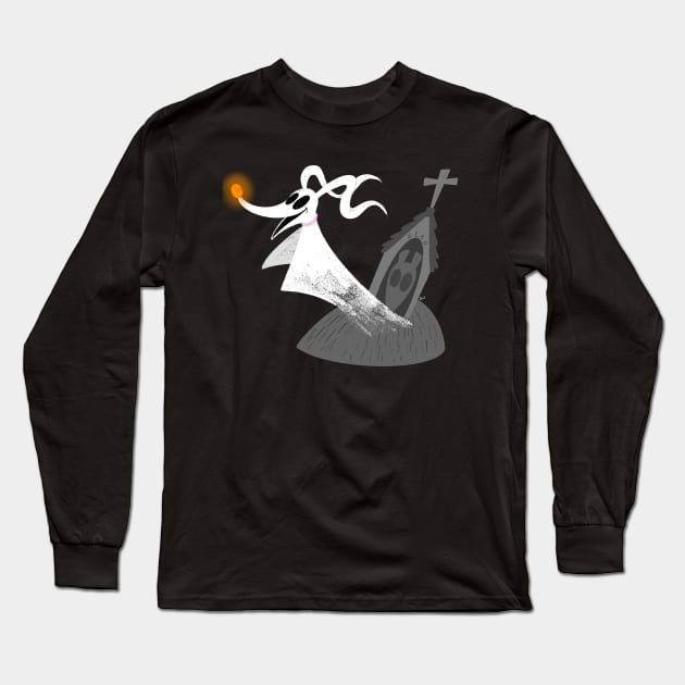 Ghost Dog Reindeer Long Sleeve T-Shirt by zipadeelady